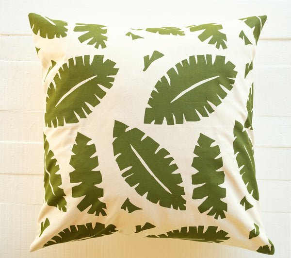 Floor Pillow Cover - Big Leaf Print