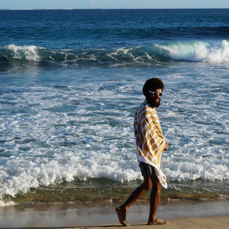 Handprinted "Sulu" Sarong - Big Leaf Print