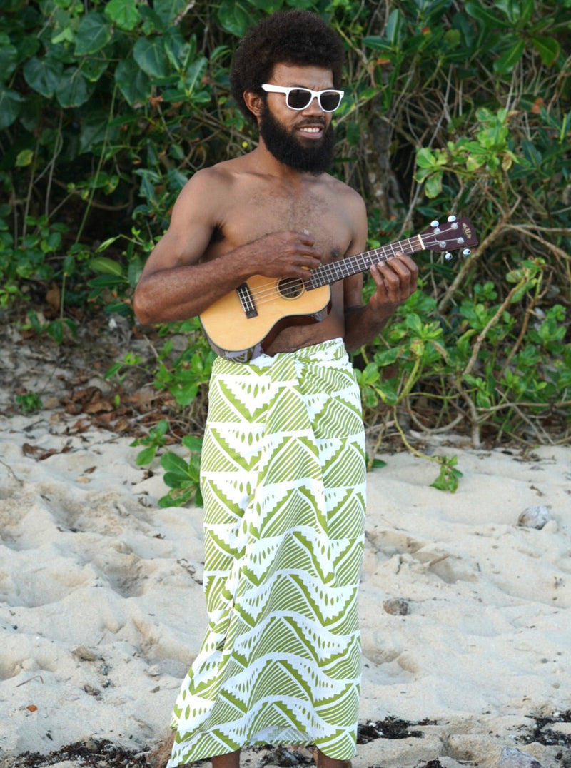 Handprinted "Sulu" Sarong - Big Leaf Print