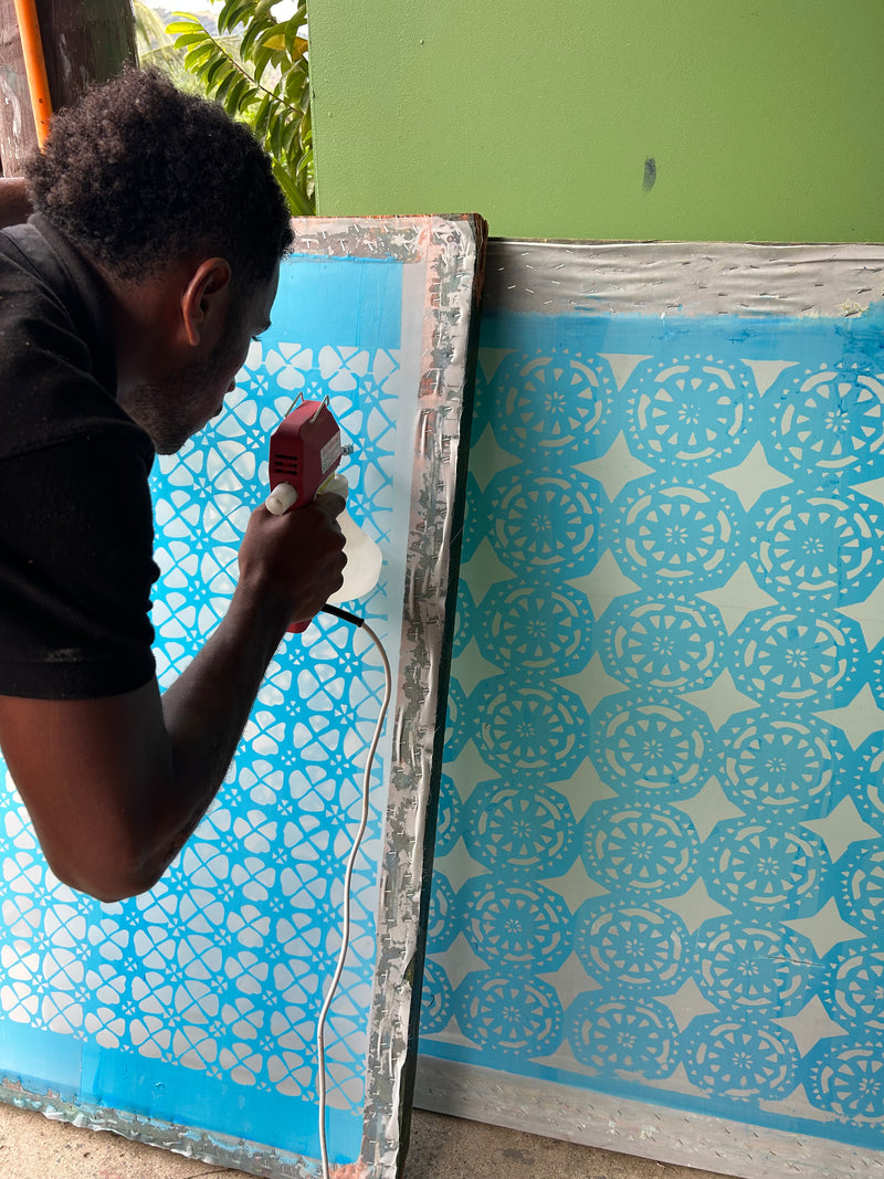 Handprinted Masi Wall Hanging - Laubu Levu, Draunimasi