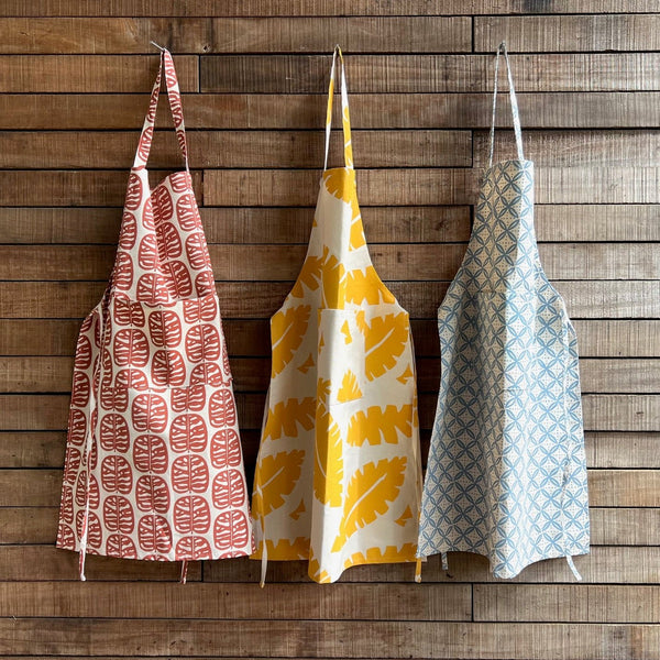 Handprinted Canvas Cotton Apron