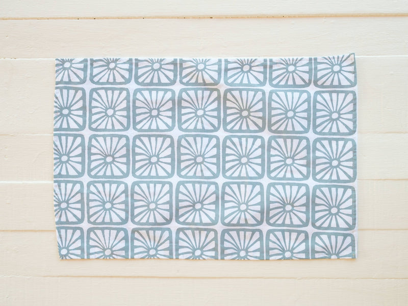 Handprinted Organic Bloom Print Tea Towels - Kitchen Towels