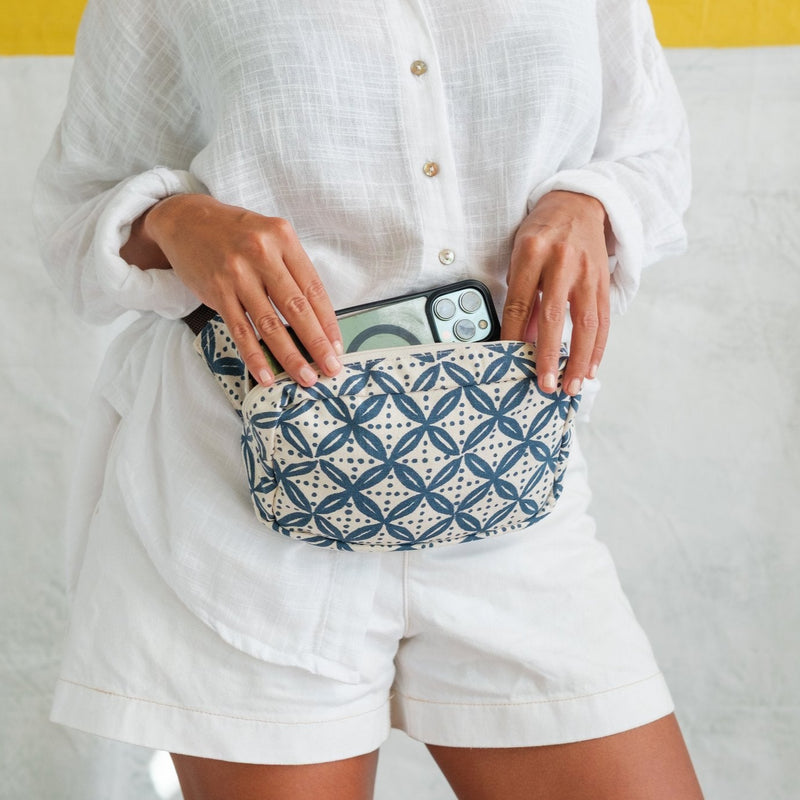 Handprinted Crossbody Belt Bag