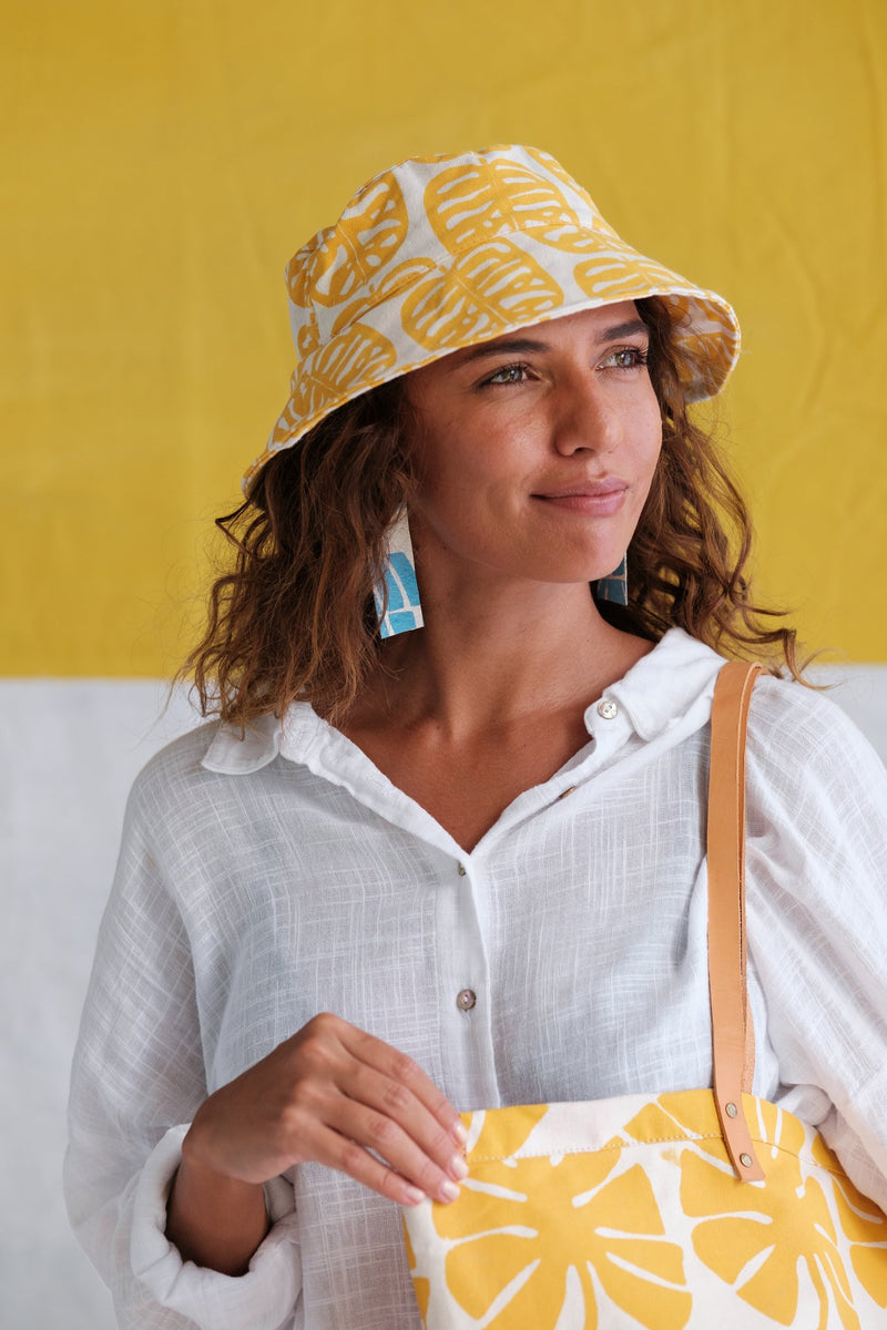 Handprinted Canvas Bucket Hat