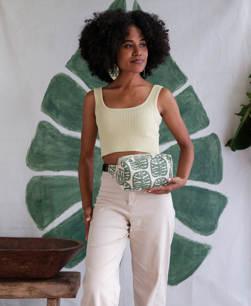 Handprinted Crossbody Belt Bag