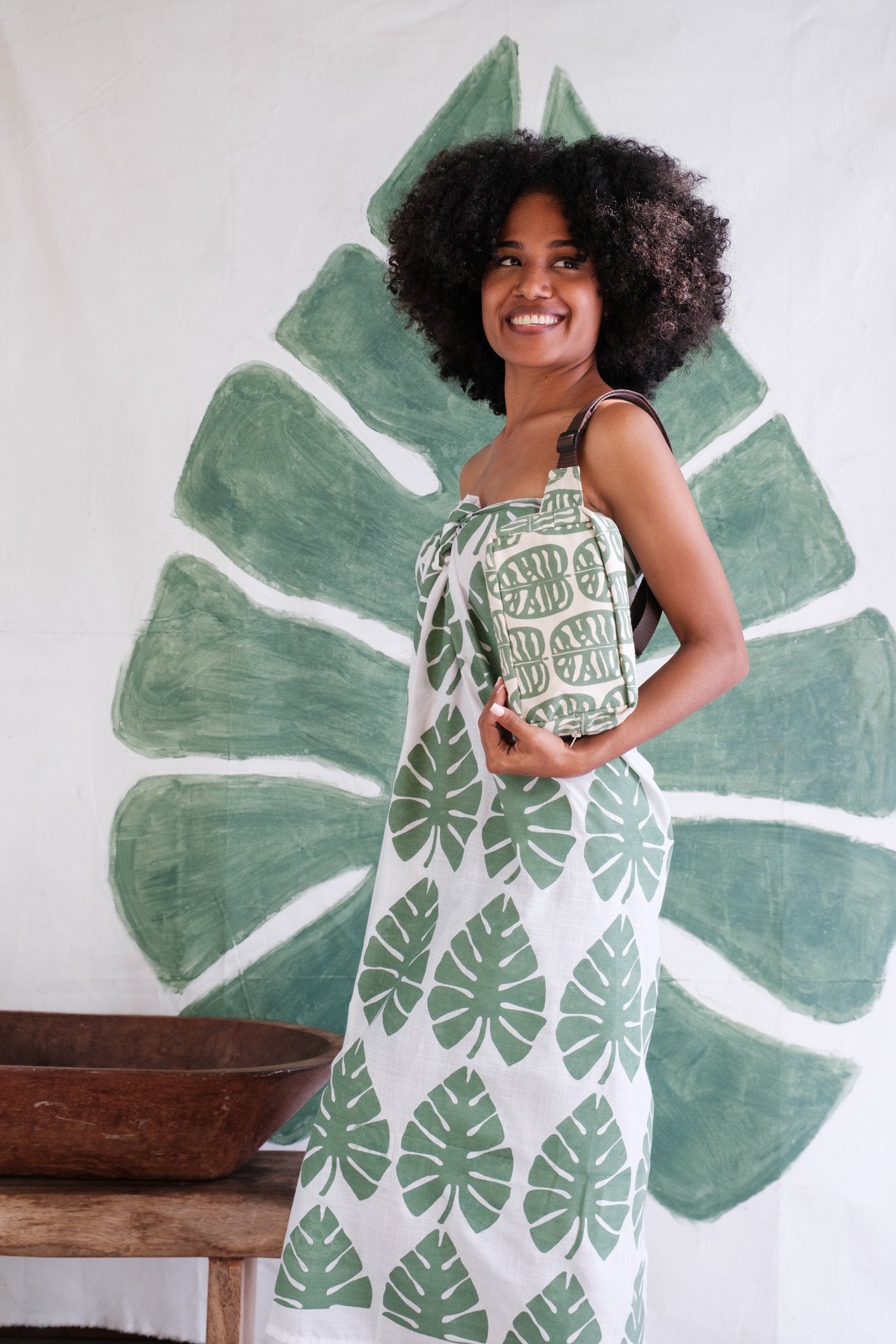 Handprinted Crossbody Belt Bag