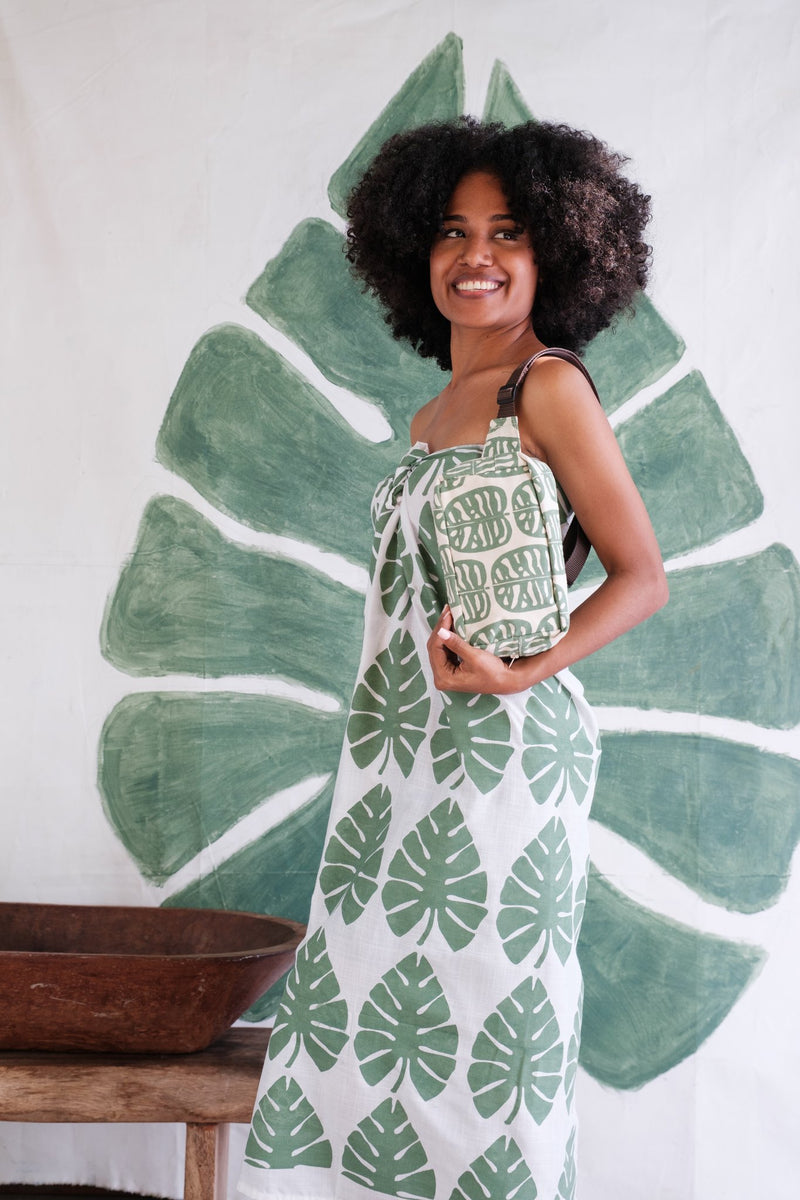 Handprinted Crossbody Belt Bag