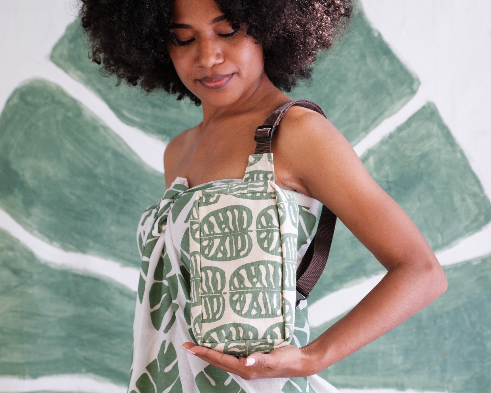 Handprinted Crossbody Belt Bag