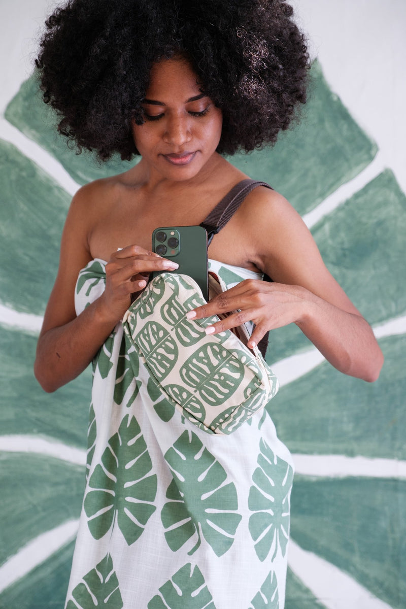 Handprinted Crossbody Belt Bag