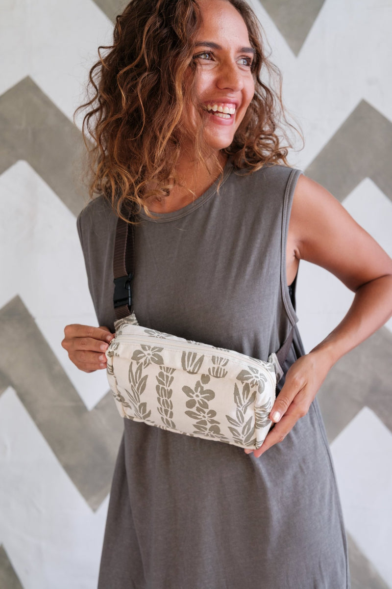 Handprinted Crossbody Belt Bag