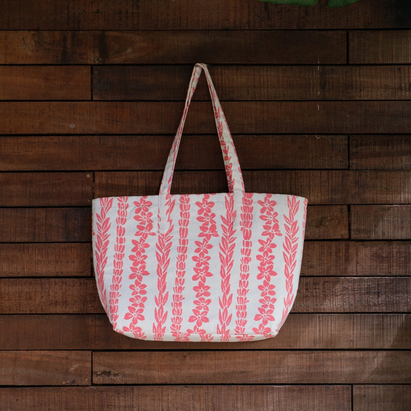 Handprinted & Handwoven Beach Bag - Salusalu Print