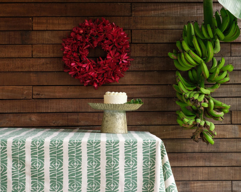 Handprinted Tablecloth - Barakoto Print, Sweet Pea