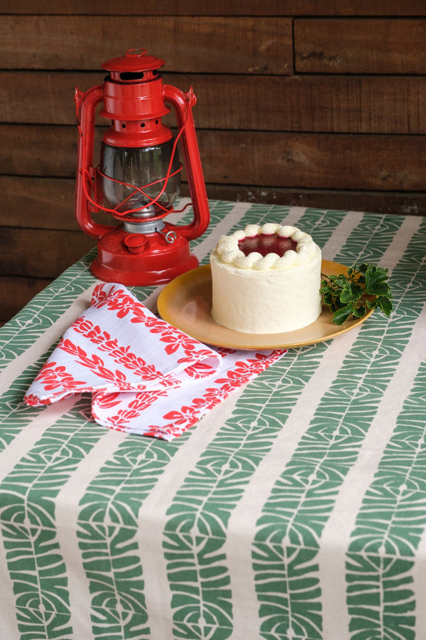 Handprinted Tablecloth - Laubu Levu Print, Draunimasi
