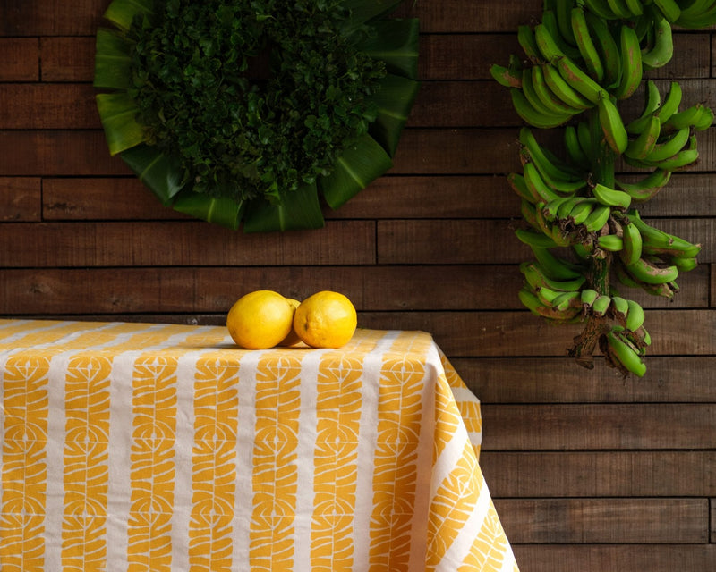 Handprinted Tablecloth - Laubu Levu Print, Dromodromo