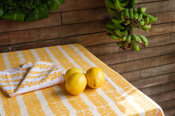 Handprinted Tablecloth - Laubu Levu Print, Dromodromo