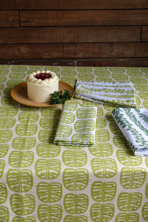 Handprinted Tablecloth - Barakoto Print, Sweet Pea