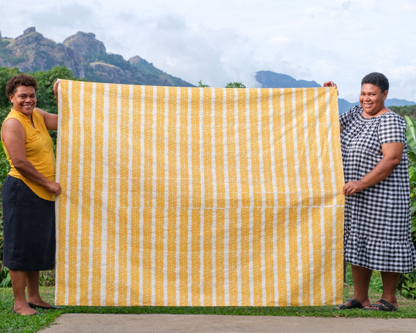 Handprinted Tablecloth - Laubu Levu Print, Dromodromo