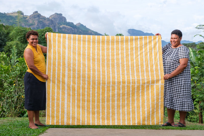 Handprinted Tablecloth - Barakoto Print, Sweet Pea