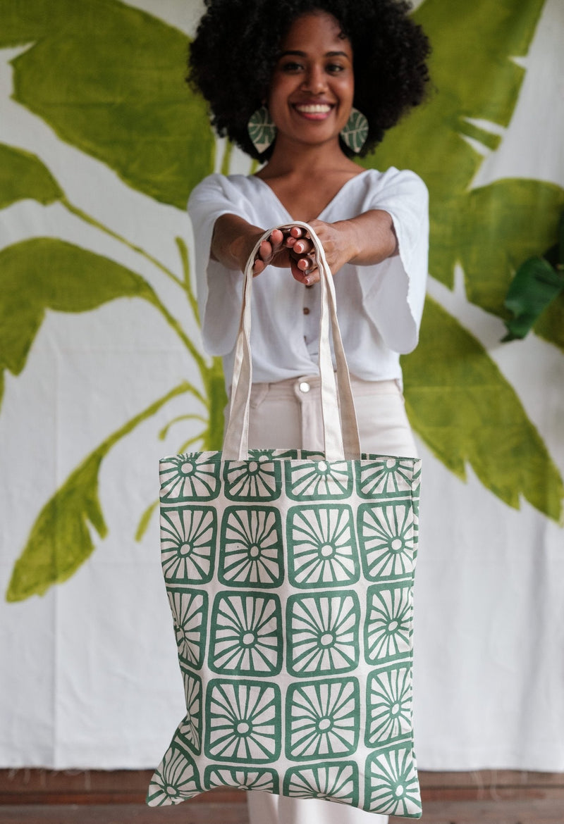 Classic Canvas Tote - Organic Bloom Print