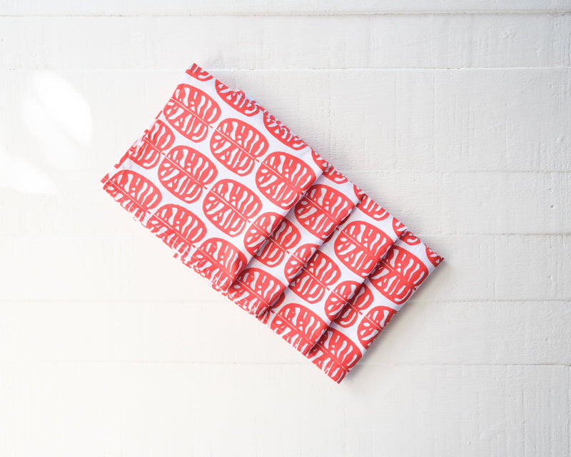 Handprinted Napkin Set of Four