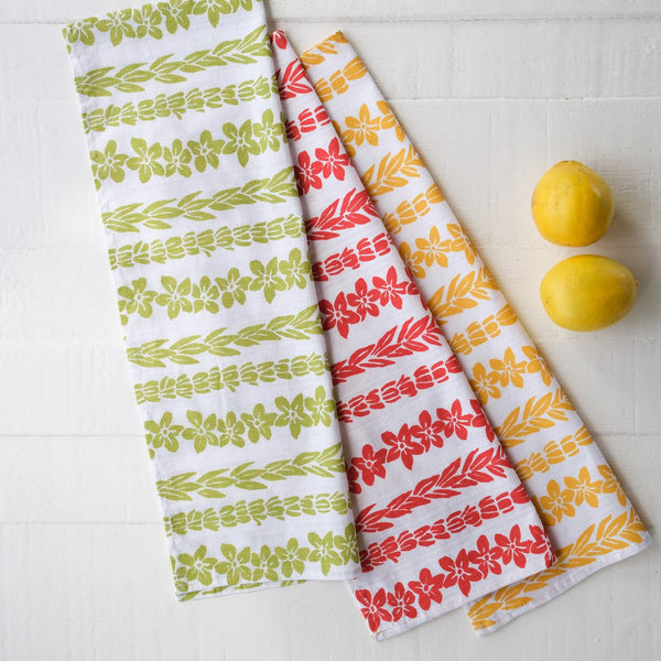 Handprinted Salusalu Print Tea Towels - Kitchen Towels