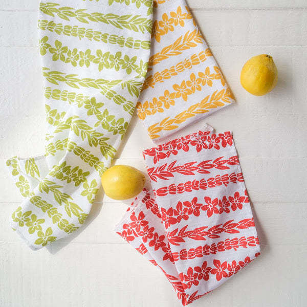 Handprinted Salusalu Print Tea Towels - Kitchen Towels