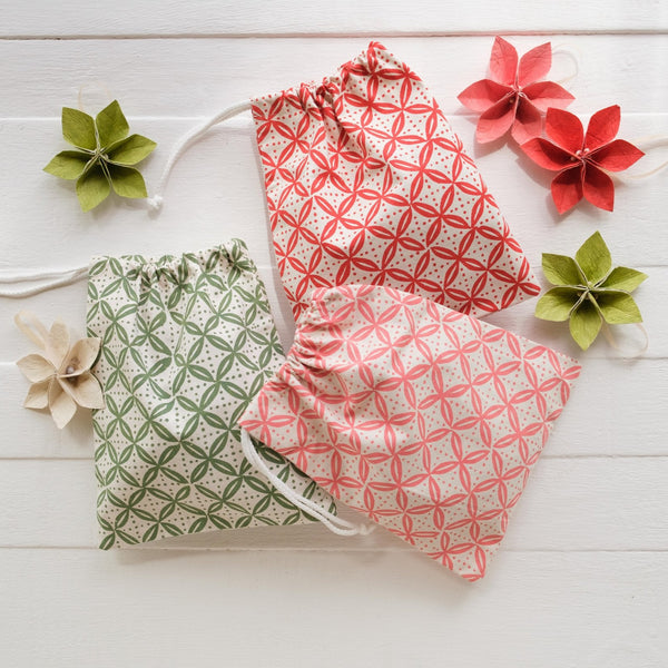 Handprinted Reusable Gift Bags - Senibua Print