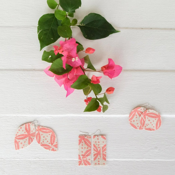 Handcrafted YAWA! Masi Earrings - Senibua Print, Viqi
