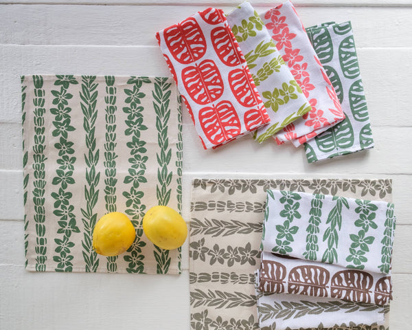 Handprinted Napkin Set of Four
