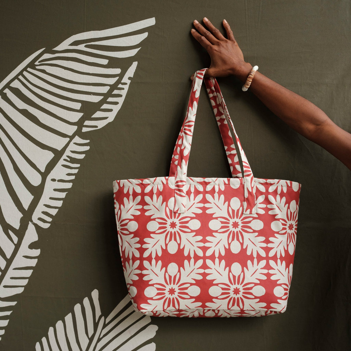 Handprinted & Handwoven Beach Bag - Balekana Print