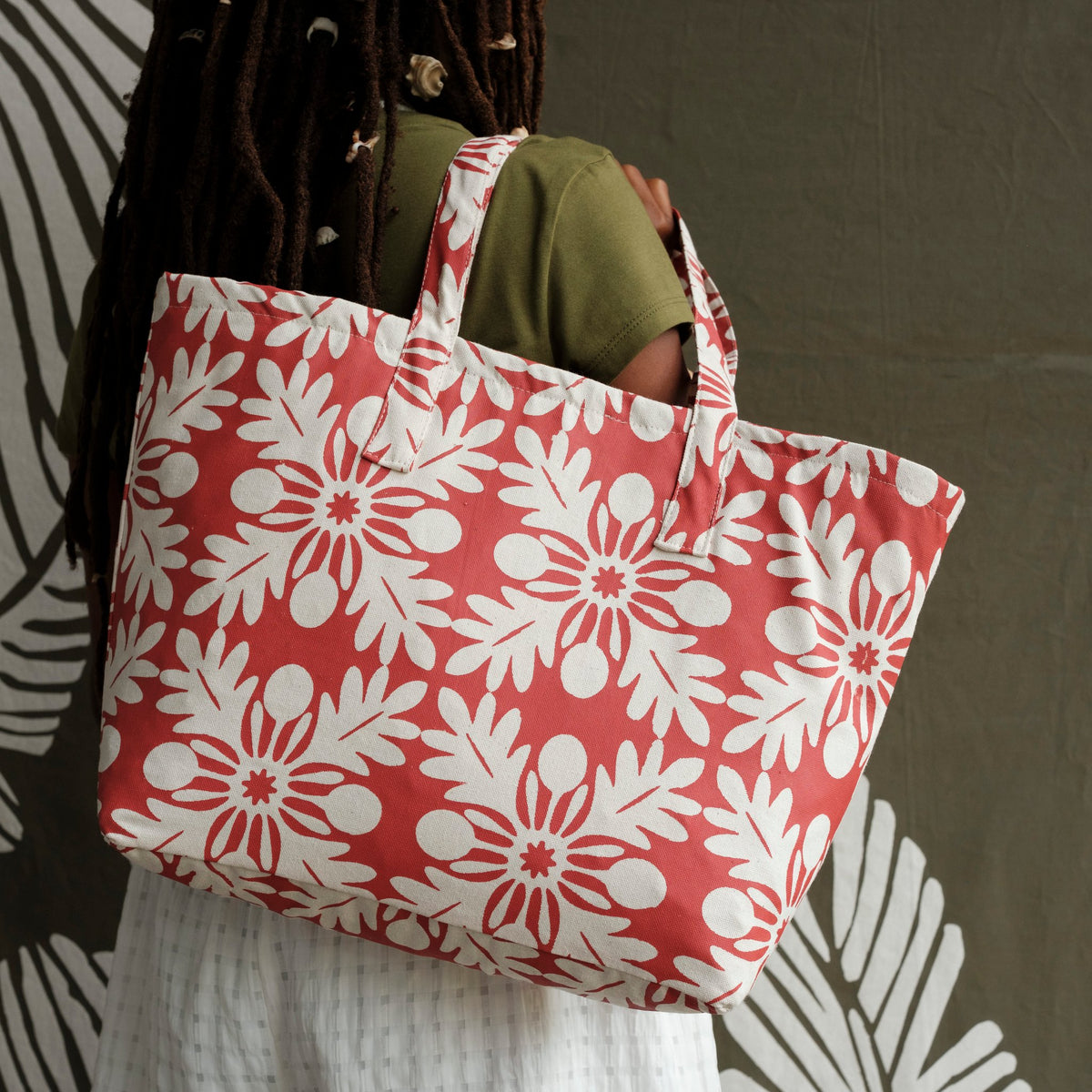 Handprinted & Handwoven Beach Bag - Balekana Print