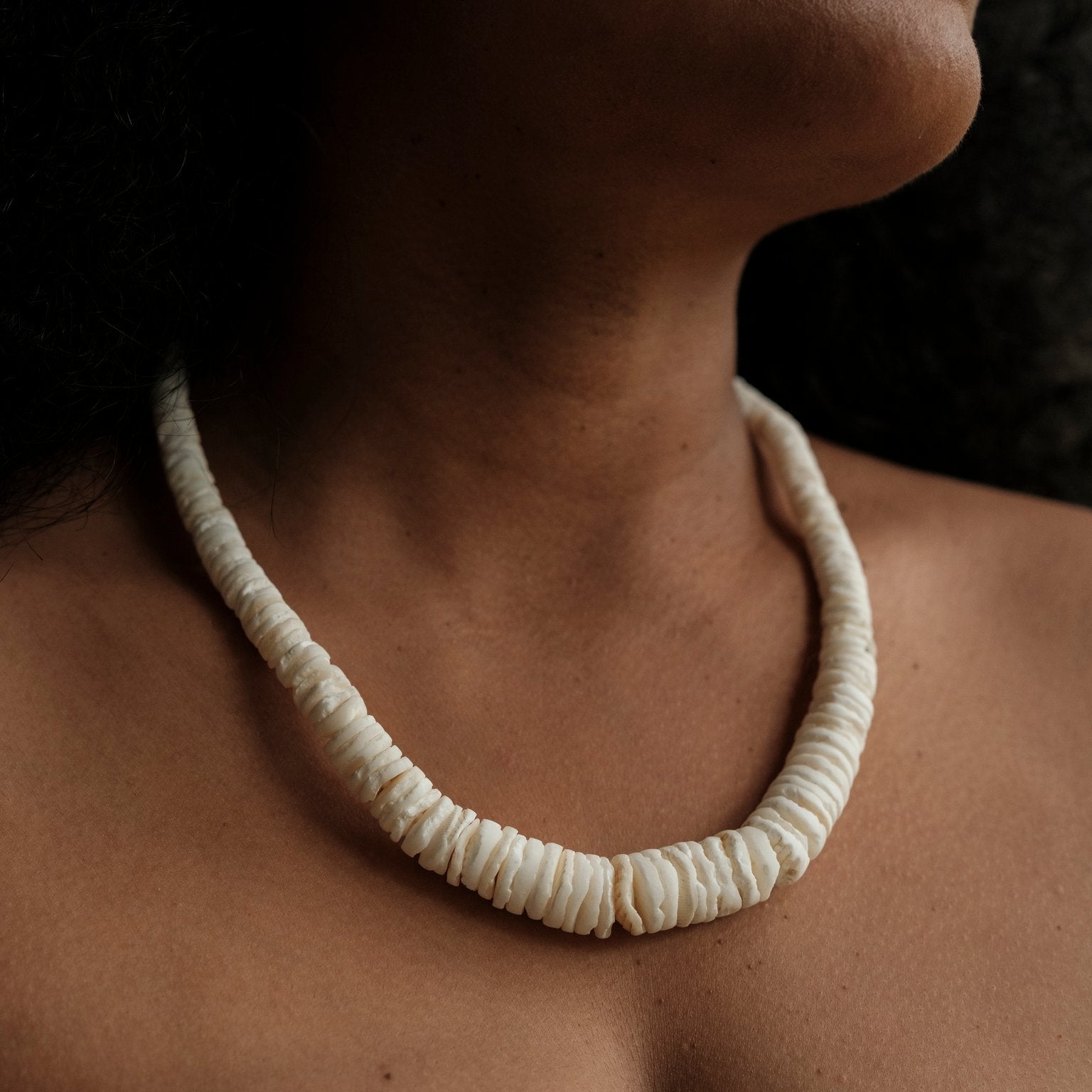 Solomon Islands Shell Money Necklace - Chunky White