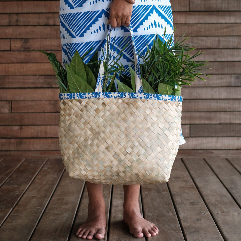 Handprinted & Handwoven Beach Bag - Mandala Print