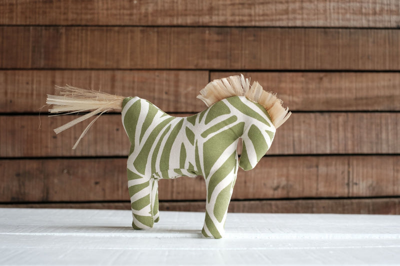 Handprinted Horse Set of Two - Blue & Green