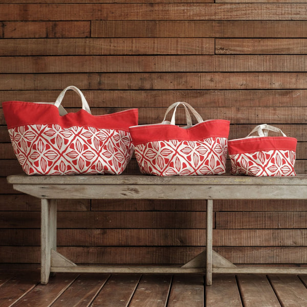 Set of Three Totes - Qiqila Print, Tomata