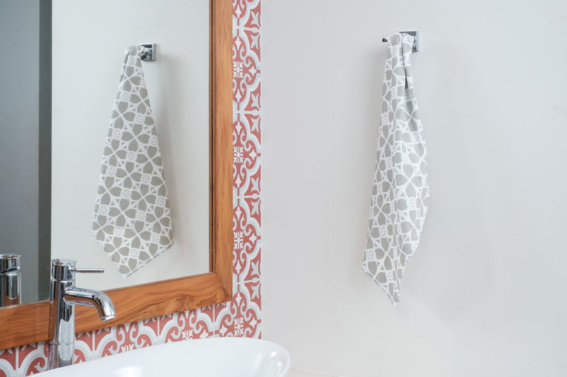 Set of Four - Handprinted Mandala Print Tea Towels