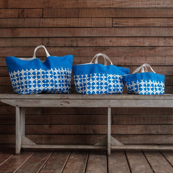 Set of Three Totes - Senibua Print, Mango