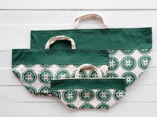 Set of Three Totes - Mandala Print, Vatu