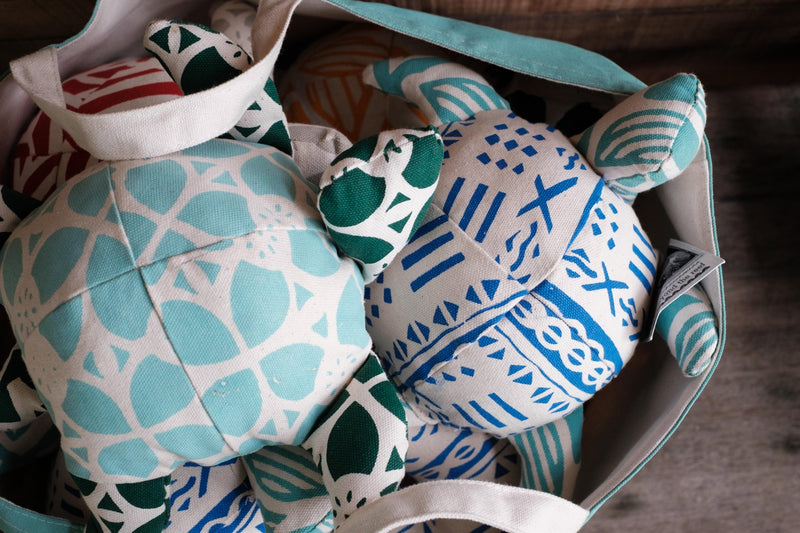 Handsewn Koro Print Turtle Family