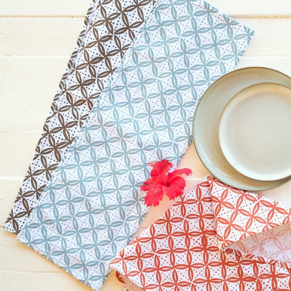 Handprinted Senibua Print Tea Towels - Kitchen Towels