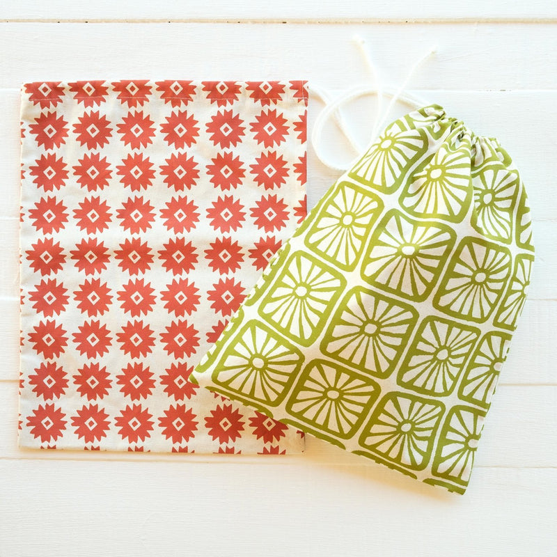 Handprinted Reusable Gift Bags - Senibua Print