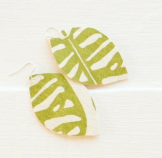 Handcrafted YAWA! Masi Earrings - Barakoto Print, Bu