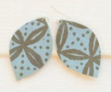 Handcrafted YAWA! Masi Earrings - Senibua Print, Koko & Lomalagi