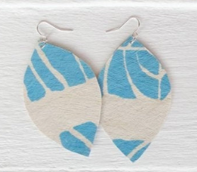 Handcrafted YAWA! Masi Earrings - Laubu Levu Print, Karakarawa