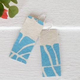 Handcrafted YAWA! Masi Earrings - Laubu Levu Print, Karakarawa