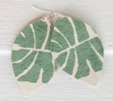 Handcrafted YAWA! Masi Earrings - Laubu Levu Print, Draunimasi