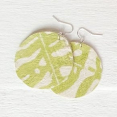 Handcrafted YAWA! Masi Earrings - Barakoto Print, Sweet Pea