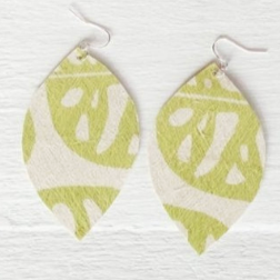 Handcrafted YAWA! Masi Earrings - Barakoto Print, Sweet Pea