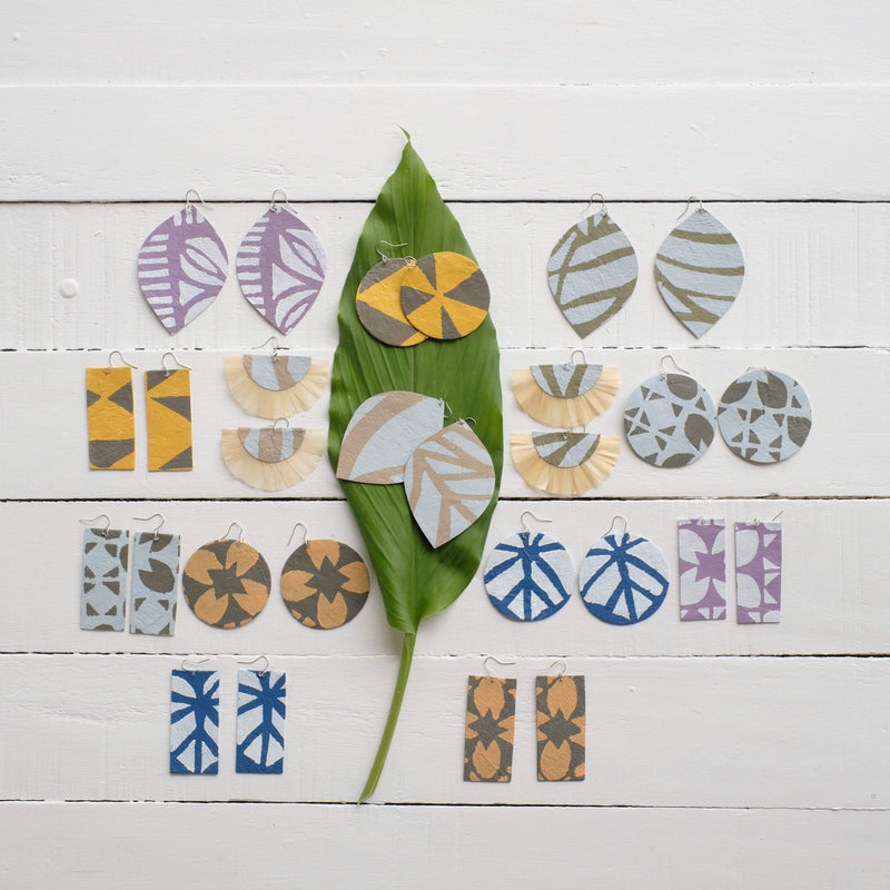Handcrafted YAWA! Masi Earrings - Vau Fringe