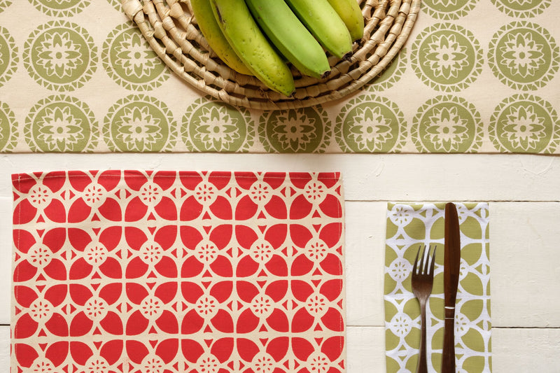 Handprinted Napkin Set of Four - Senibua Print
